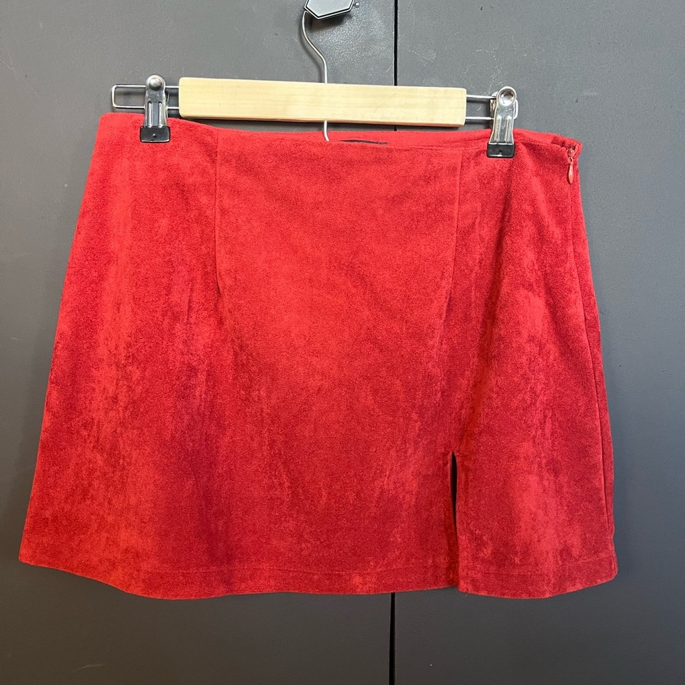 Velvet mini skirt